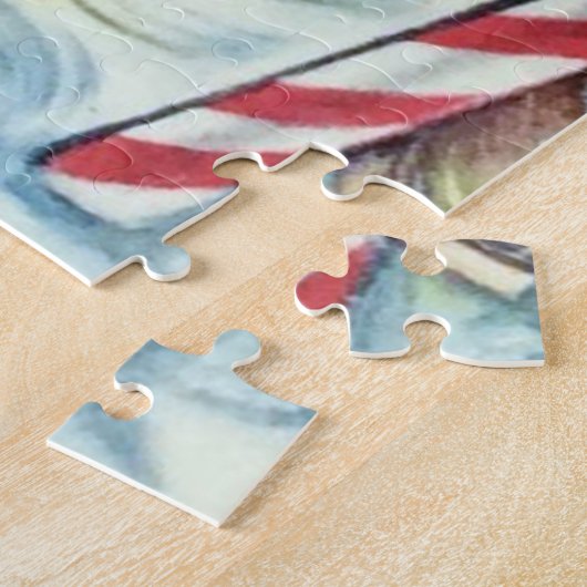 Retro Vintage Kerstkerstkerstkerstfeestjes Legpuzzel (Zijkant)