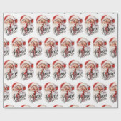 Retro Vintage Kerstkerstkerstkerstkerstcadeaudag Cadeaupapier (Vlak)