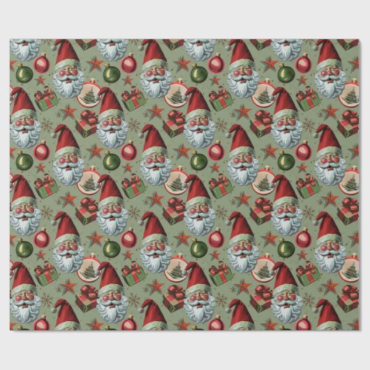 Retro Vintage kerstkerstkerstkerstkerstkerstkerstk Cadeaupapier (Vlak)