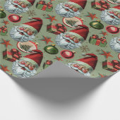 Retro Vintage kerstkerstkerstkerstkerstkerstkerstk Cadeaupapier (Hoek)