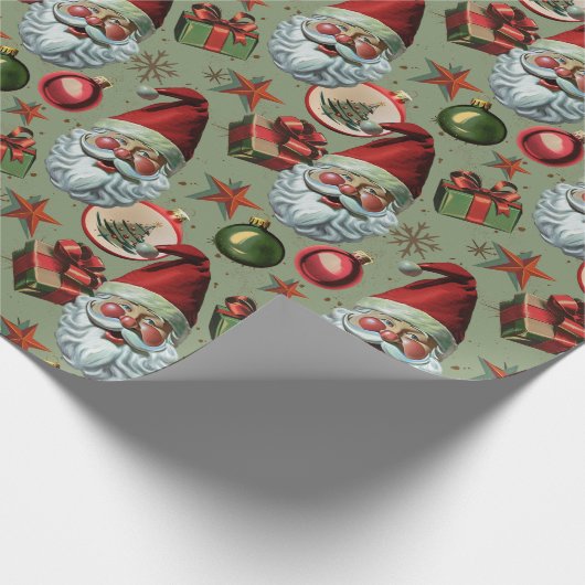 Retro Vintage kerstkerstkerstkerstkerstkerstkerstk Cadeaupapier (Hoek)