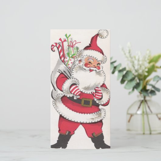 Retro Vintage Kerstkerstkerstkerstkerstkerstkerstk Feestdagenkaart (Staand voorkant)