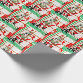 Retro vintage kerstkerstkerstkerstkerstman cadeaupapier (Hoek)