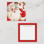 Retro vintage Kerstkerstkerstkerstrendierfeestdag Vierkante Visitekaartje (Voorkant / Achterkant)
