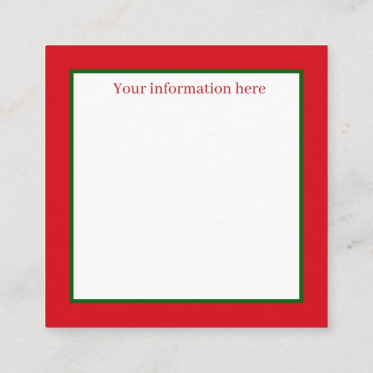 Retro vintage Kerstkerstkerstkerstrendierfeestdag Vierkante Visitekaartje (Achterkant)
