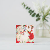 Retro vintage Kerstkerstkerstkerstrendierfeestdag Vierkante Visitekaartje (Staand voorkant)