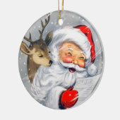 Retro vintage kerstkerstkerstrendiersieraad keramisch ornament (Links)