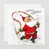 Retro Vintage-kerstkerstmars Feestdagenkaart (Voorkant / Achterkant)