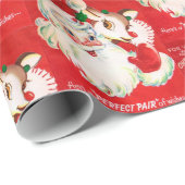 Retro Vintage-kerstkerstnamerapel Cadeaupapier (Rol Hoek)