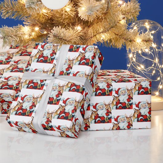 retro vintage kerstkerstrendierbeton cadeaupapier (Feestdagen)