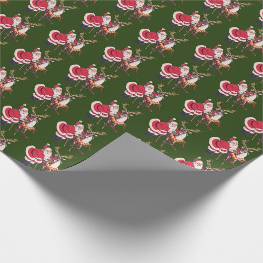 retro vintage kerstkerstrendierbeton cadeaupapier (Hoek)