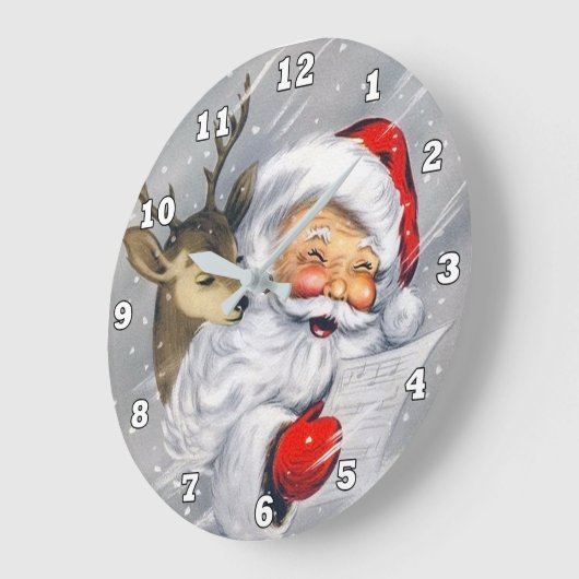 Retro vintage Kerstkerstrendierrender Grote Klok (Hoek)