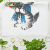 Retro vintage kerstkeuken theedoek (Gevouwen)