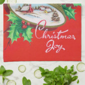 Retro Vintage-kerstkeukenhanddoekje Theedoek (Gevouwen)