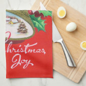 Retro Vintage-kerstkeukenhanddoekje Theedoek (Quarter Fold)