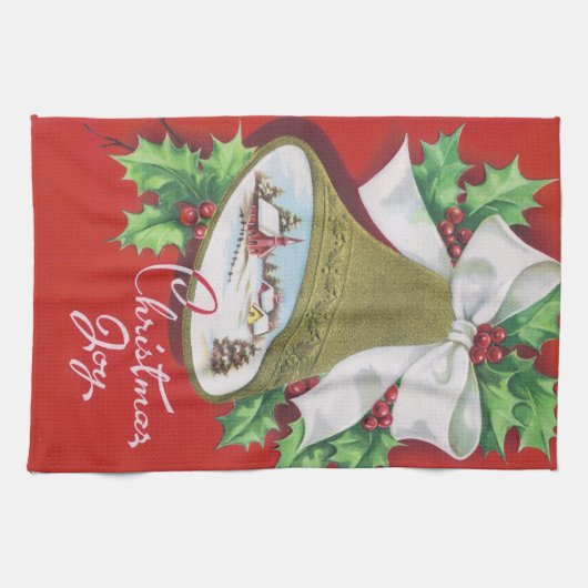 Retro Vintage-kerstkeukenhanddoekje Theedoek (Horizontaal)