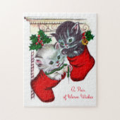 Retro Vintage-kerstkeutenskaartenpuzzel Legpuzzel (Verticaal)