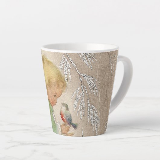 Retro vintage Kerstkind Holiday Latte Mok (Rechterhoek)