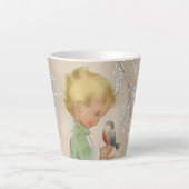 Retro vintage Kerstkind Holiday Latte Mok (Voorkant)