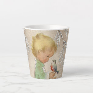 Retro vintage Kerstkind Holiday Latte Mok