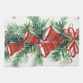 Retro Vintage Kerstklokken keukenhanddoek (Horizontaal)
