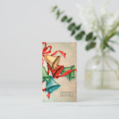 Retro Vintage-kerstklokken Visitekaartje (Staand voorkant)