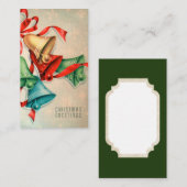 Retro Vintage-kerstklokken Visitekaartje (Voorkant / Achterkant)