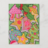 retro vintage kerstkoekje briefkaart (Voorkant)