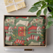 Retro Vintage kerstkousen Tissuepapier (Geschenk)
