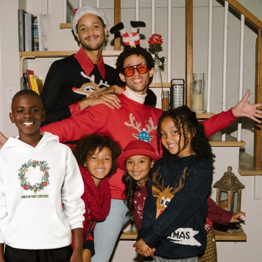 Retro Vintage Kerstkrans Familienaam Custom