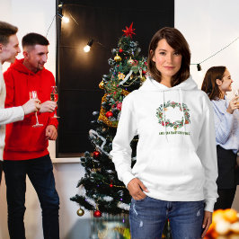 Retro Vintage Kerstkrans Familienaam Custom Hoodie