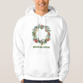 Retro Vintage Kerstkrans Familienaam Custom Hoodie (Voorkant)