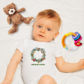 Retro Vintage Kerstkrans Familienaam Custom Romper