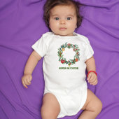 Retro Vintage Kerstkrans Familienaam Custom Romper