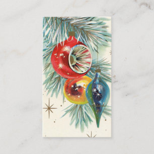 Retro Vintage-kerstlampen toevoegen berichtkaart Visitekaartje