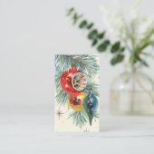 Retro Vintage-kerstlampen toevoegen berichtkaart Visitekaartje (Staand voorkant)