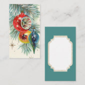 Retro Vintage-kerstlampen toevoegen berichtkaart Visitekaartje (Voorkant / Achterkant)