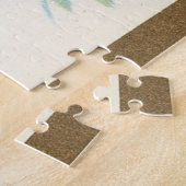 Retro Vintage-kerstlampenkaart Legpuzzel (Zijkant)