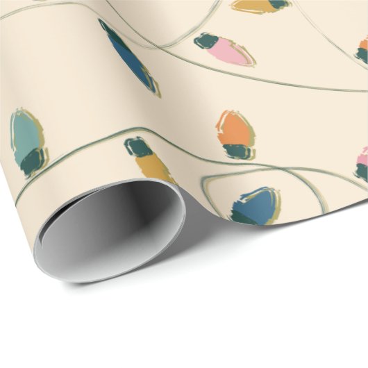 Retro Vintage-kerstlampje Cadeaupapier (Rol Hoek)