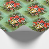 Retro Vintage-kerstlamppatroonpapier Cadeaupapier (Hoek)