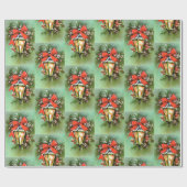 Retro Vintage-kerstlamppatroonpapier Cadeaupapier (Vlak)