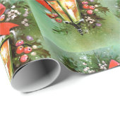 Retro Vintage-kerstlamppatroonpapier Cadeaupapier (Rol Hoek)