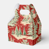 Retro Vintage Kerstlandschap Bedankdoosjes (Achterkant)