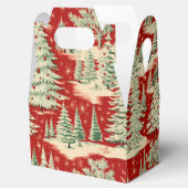 Retro Vintage Kerstlandschap Bedankdoosjes (Geopend)