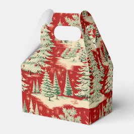 Retro Vintage Kerstlandschap Bedankdoosjes