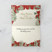Retro Vintage Kerstlandschap Feestdagen Kaart (Binnen)