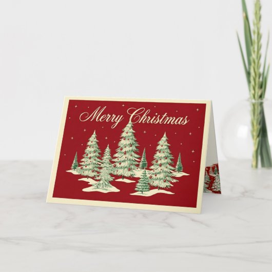 Retro Vintage Kerstlandschap Feestdagen Kaart (Voorkant)
