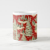 Retro Vintage Kerstlandschap Grote Koffiekop (Voorkant)