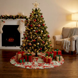 Retro Vintage Kerstlandschap Kerstboom Rok
