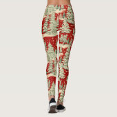 Retro Vintage Kerstlandschap Leggings (Achterkant)